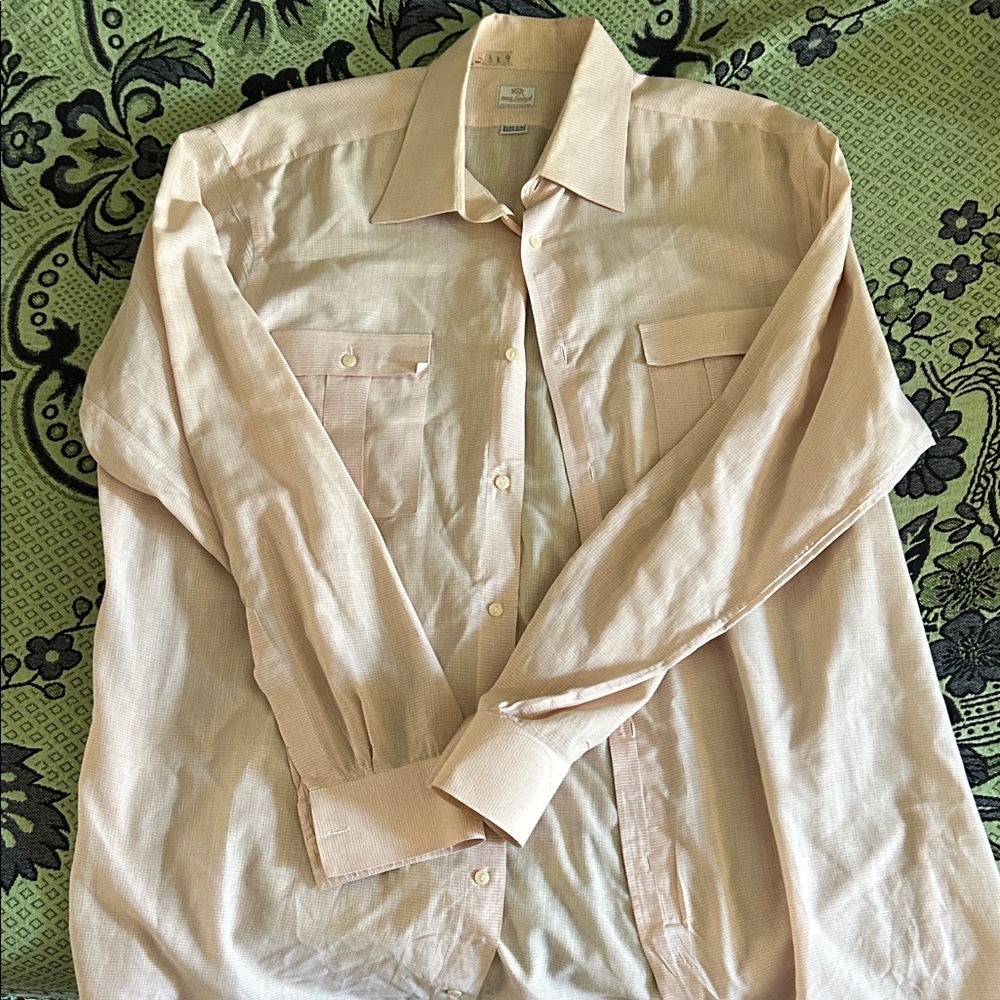 Van Laack Light Tan Button-Up Shirt euro-slim